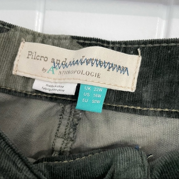 NWT Anthropologie Pilcro Camouflage High-Rise Skinny Corduroy Pants - Picture 8 of 10